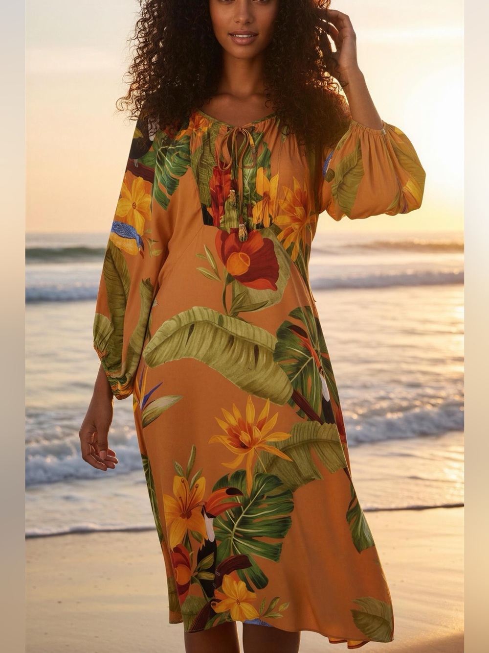Farm Rio "Tropical Desire Midi Dress" 🆕